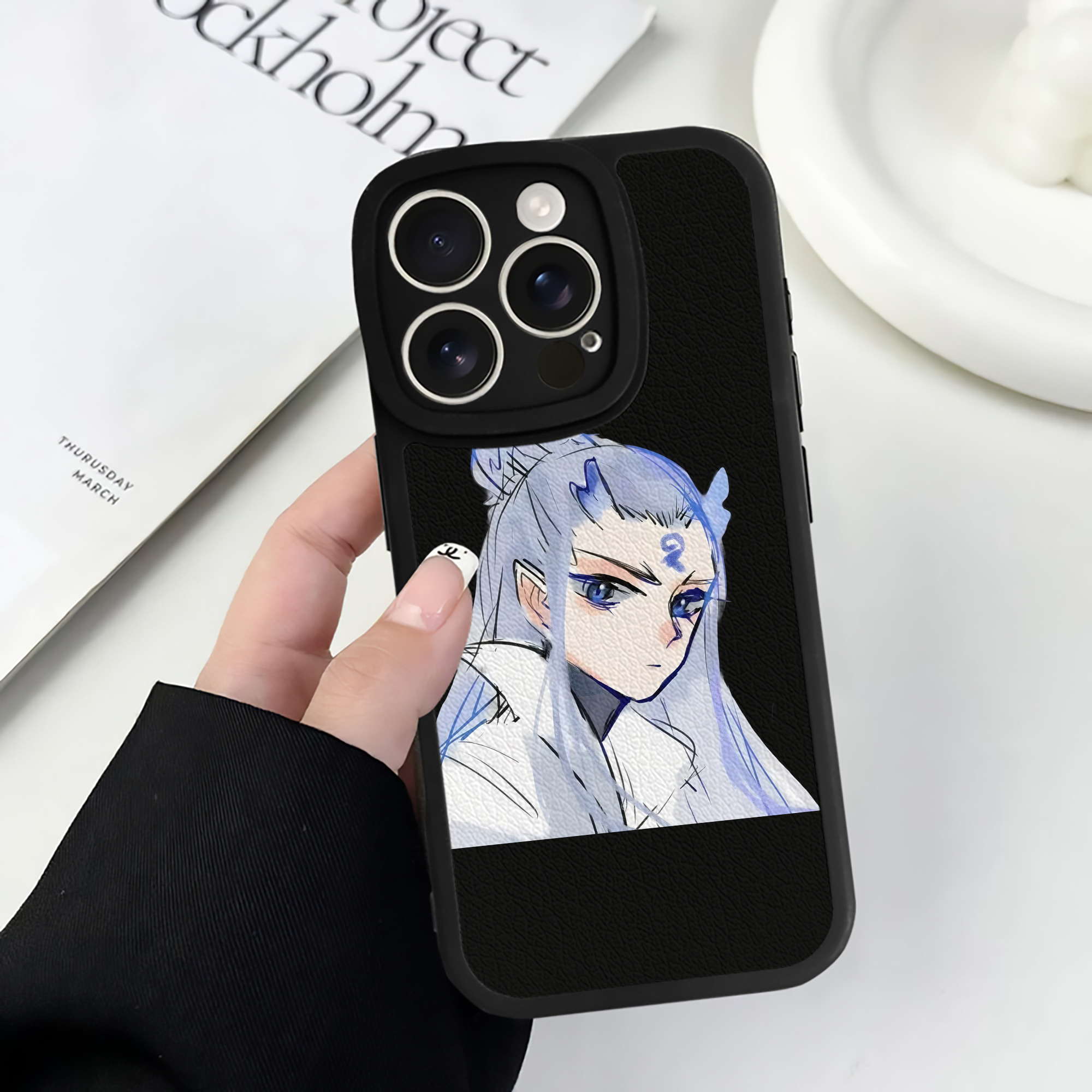 （画像用） Ne Zha 2 ナタ 魔童の大暴れ 【iPhone 16シリーズ対応】シリコンスマホケース（レザー調） 材質：シリコン